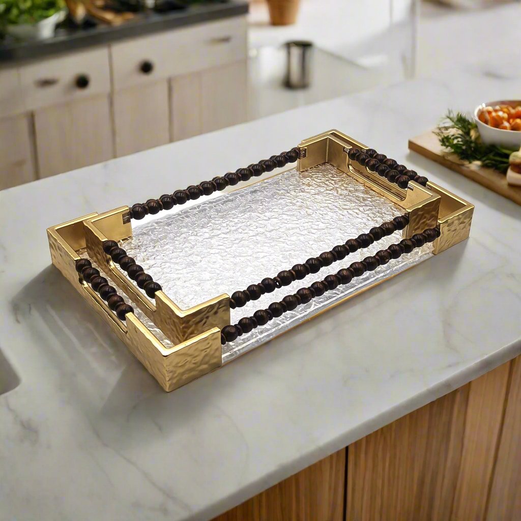 Gold Rectangle Serving Trays - Set of 2Luxury Co