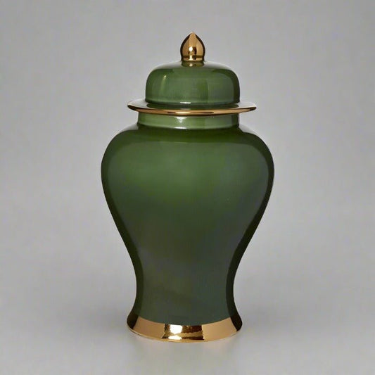 Grenfel Green Porcelain Ginger Jar 37cmH - Luxury Co