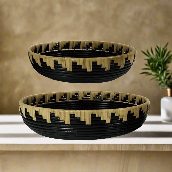 Gulliver Round Rattan Tray Set