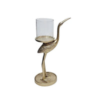 Hamlet Small Gold Crane Pillar Holder Elegant Accent - Luxury Co