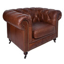 Hampton Court Aged Leather - Chesterfield ArmchairLuxury Co