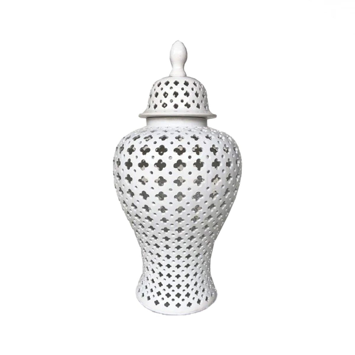 White Hamptons Lace Temple Jar