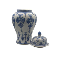 Hand - Painted Floral Ginger Jar Set - Blue & WhiteLuxury Co