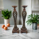 Handcrafted Wooden Candle Holders Set - Luxury Co