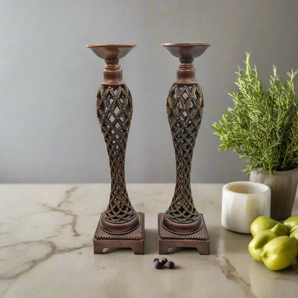 Handcrafted Wooden Candle Holders Set - Luxury Co