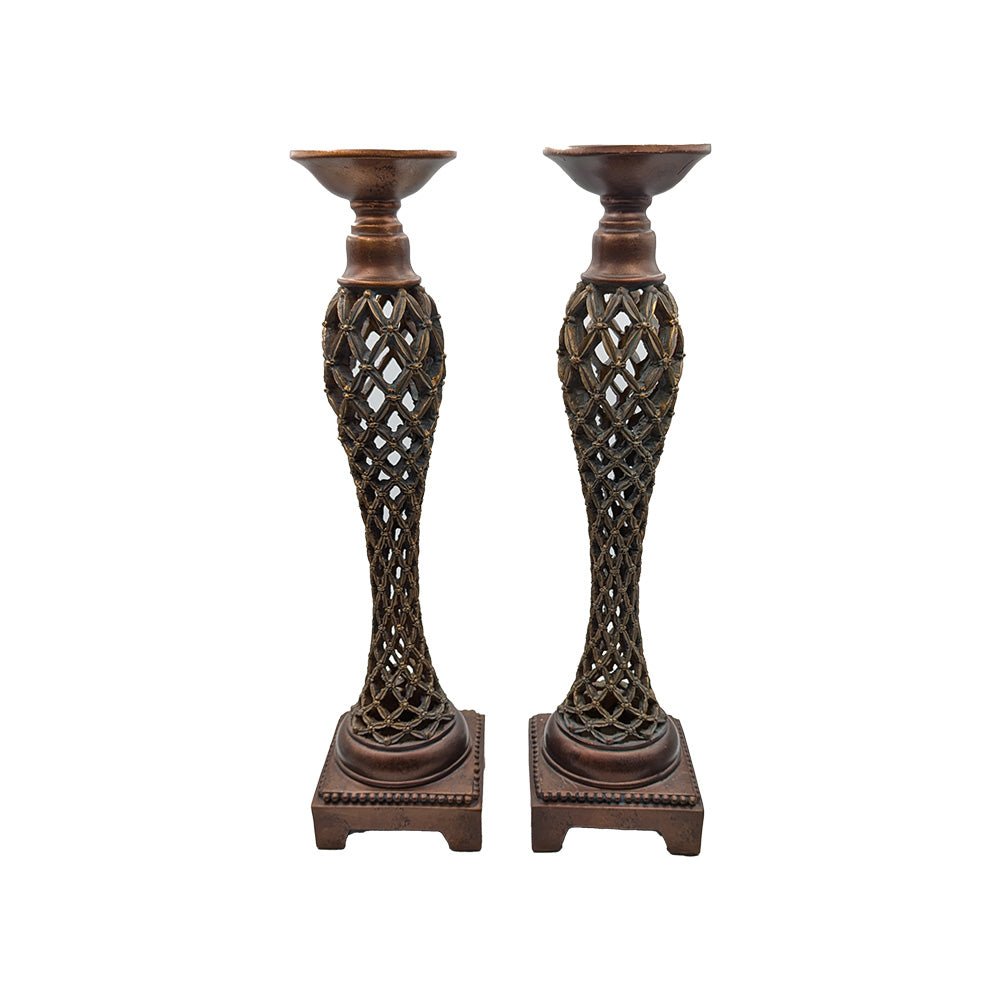 Handcrafted Wooden Candle Holders Set - Luxury Co