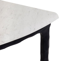 Heston Marble Demilune Half Moon Console Table - Black - Luxury Co