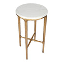 Heston Marble Petite Modern Brass Table - Luxury Co