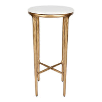 Heston Marble Petite Modern Brass Table - Luxury Co