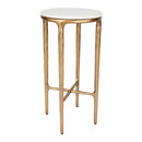 Heston Marble Petite Modern Brass Table - Luxury Co