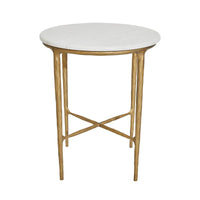 Heston Marble Round Modern Brass Table - 45cm - Luxury Co