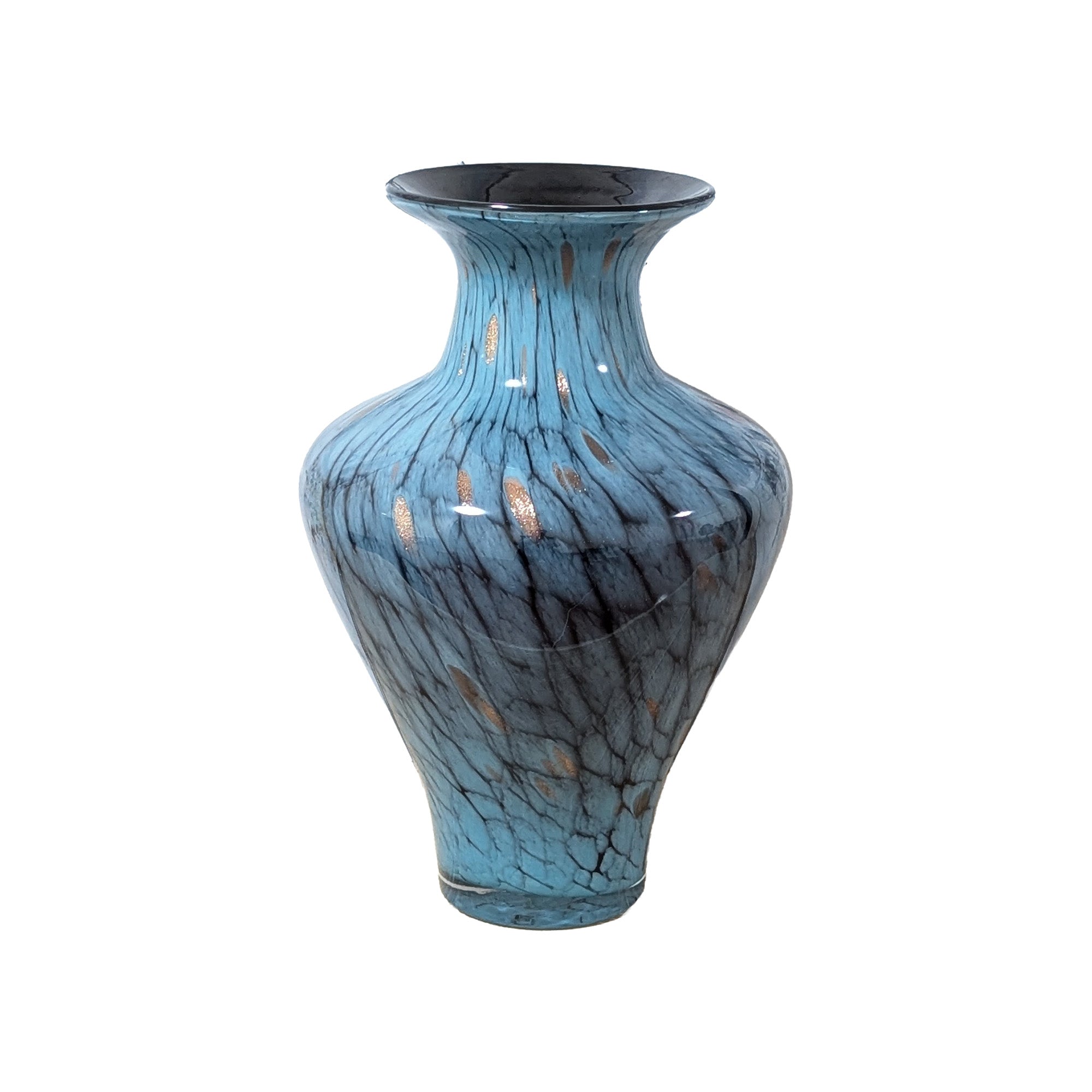 High-End Glaze Vase - Green, Gold, & Black