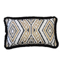 Ikat Woven Rectangular Cushion Cover Black - Luxury Co