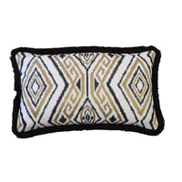 Ikat Woven Rectangular Cushion Cover Black - Luxury Co