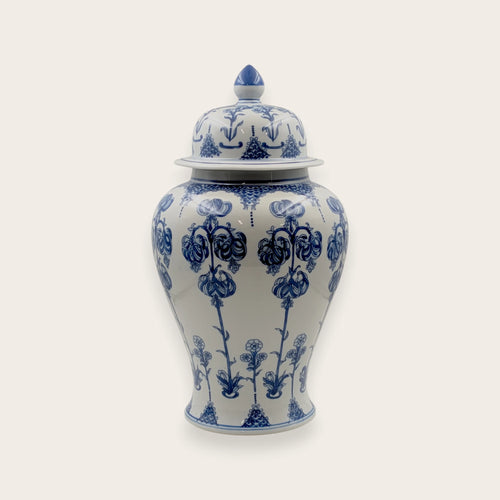 Classic Blue and White Ginger Jar - Floral