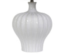 Justina Fluted White Ceramic Table Lamp + Shade - Luxury Co