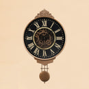 Kent Pendulum Exposed Gear Movement Wall Clock - Gold w/Black - Luxury Co