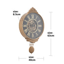 Kent Pendulum Exposed Gear Movement Wall Clock - Gold w/Black - Luxury Co