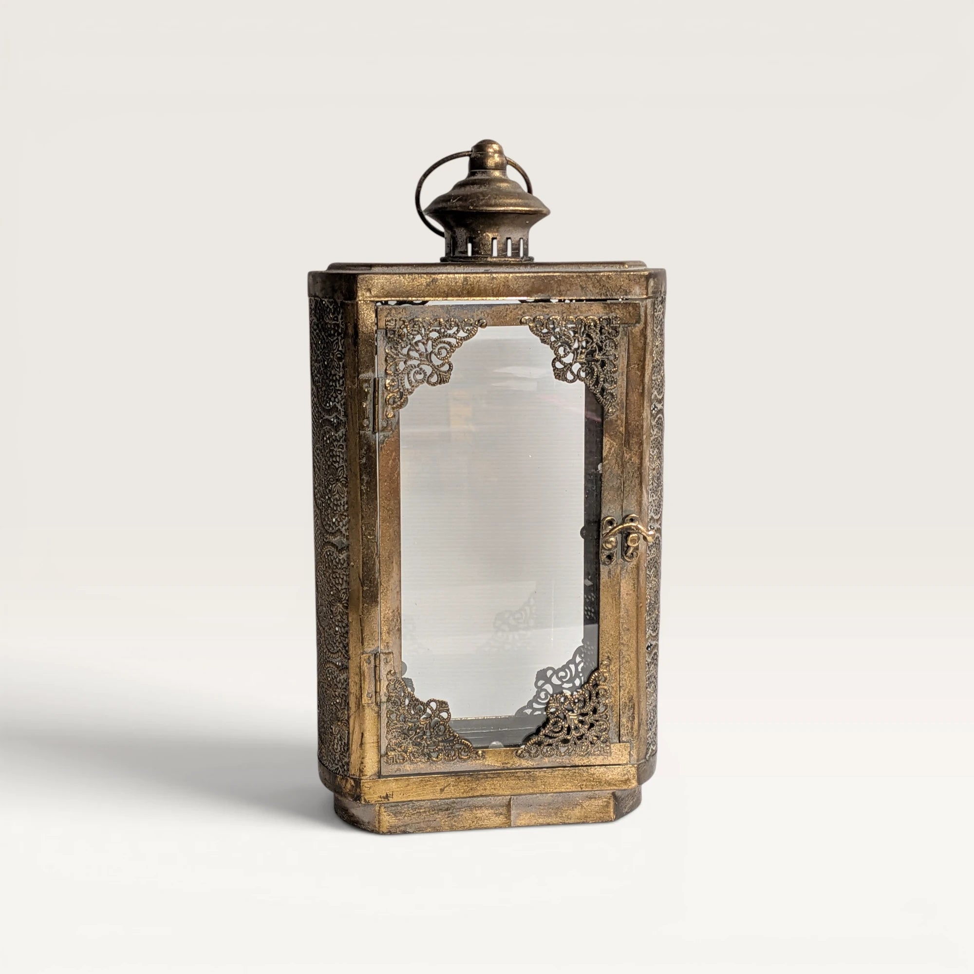 Antique Gold Filigree Metal Lantern