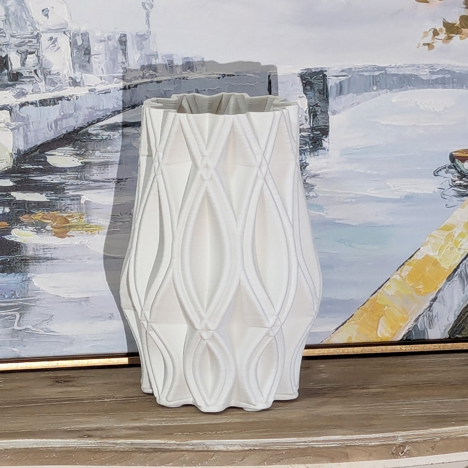 Lara Modern White 3D Ceramic Vase LargeLuxury Co