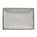 Large Platter Paisley Decorative Rectangular Tray - White - Luxury Co