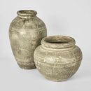 Leo Tall Grey Terracotta Urn Elegant Decorative Accent - Luxury Co