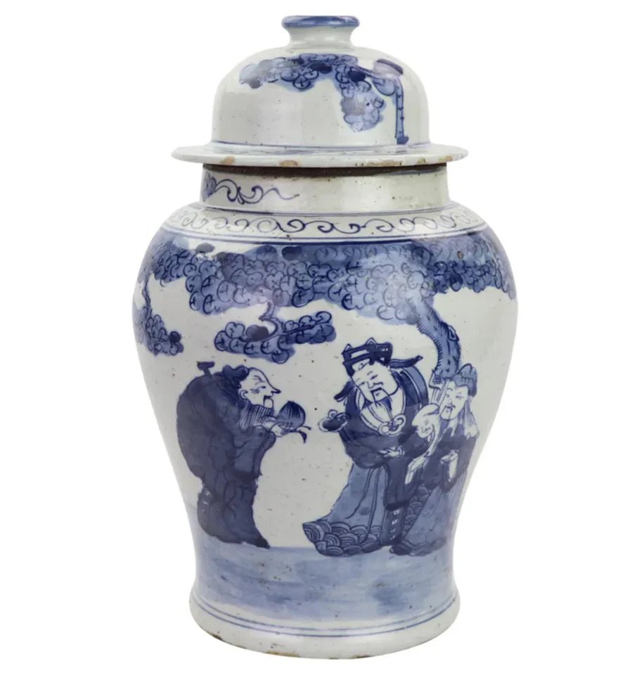 Elegant Liang Blue & White Porcelain Ginger Jar