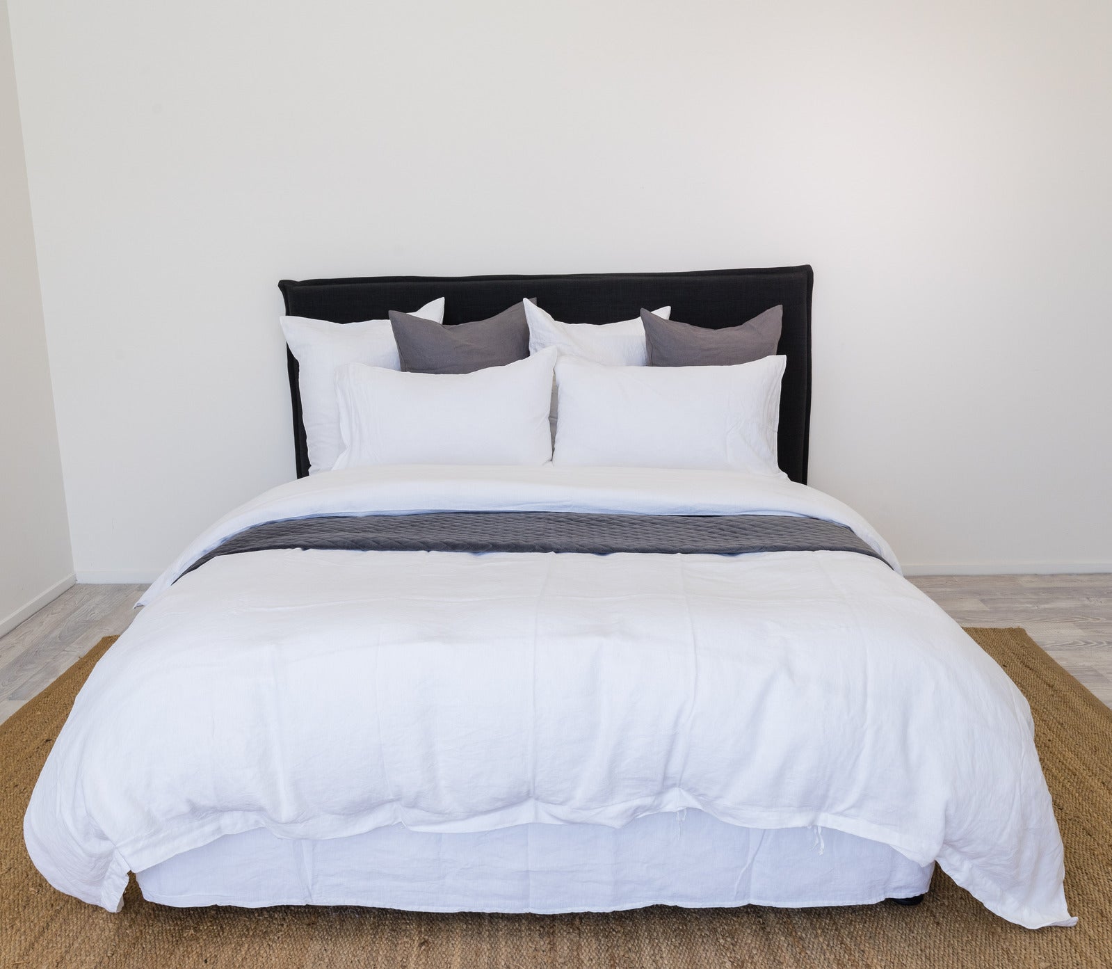 Linen Doona Cover Set - Crisp White - King & Queen