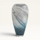 Modern Blue Swirl Glass Vase - 38cm