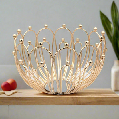 Luxe Gold Fruit Bowl Metal - 25cm - Luxury Co