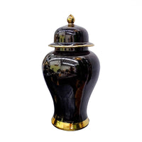 Luxury Ceramic Ginger Jar Gold/Black 37cmLuxury Co