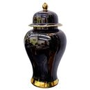 Luxury Ceramic Ginger Jar Gold/Black 37cm - Luxury Co