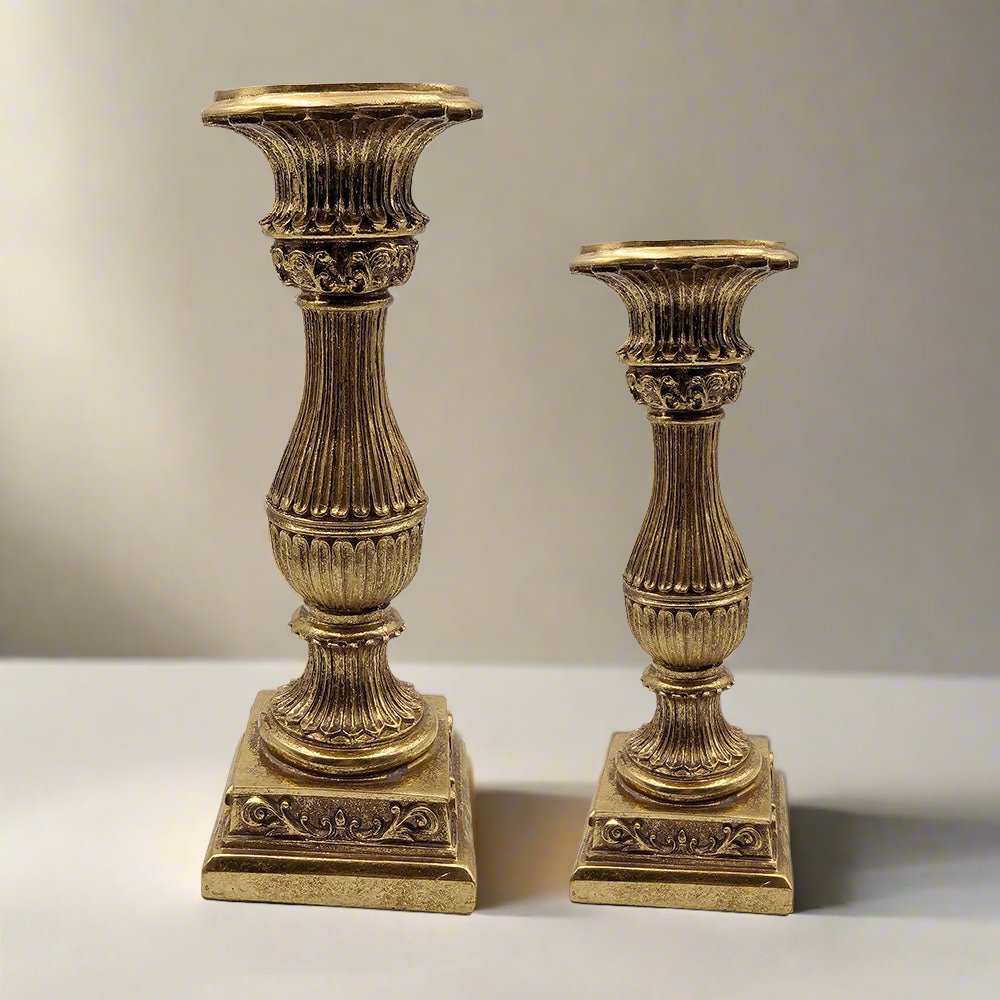 Luxury Gold Roman Candle Holders Set - Luxury Co