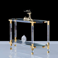 Luxury Lucite Acrylic Console Table Glass Top - Luxury Co