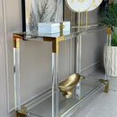 Luxury Lucite Acrylic Console Table Glass Top - Luxury Co