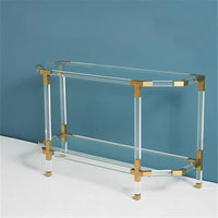 Luxury Lucite Acrylic Console Table Glass Top - Luxury Co