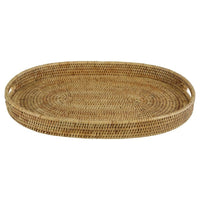 Mandalay Oval Rattan Tray Set Natural Finish - Luxury Co