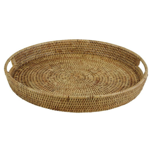 Mandalay Oval Rattan Tray Set Natural Finish - Luxury Co