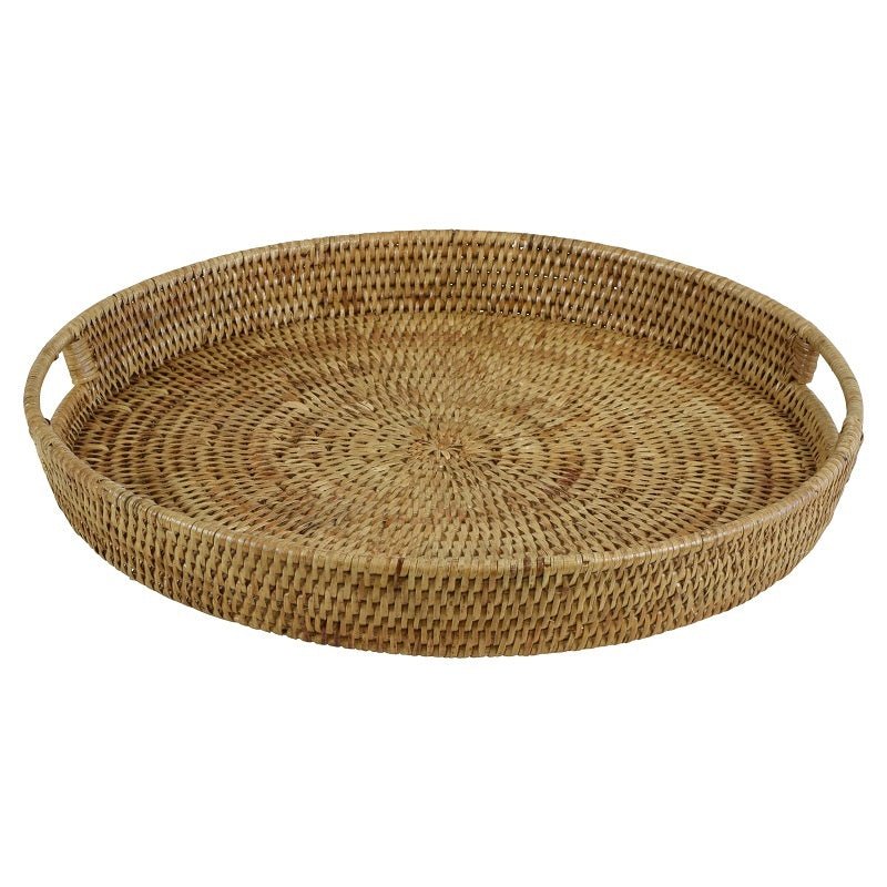 Mandalay Oval Rattan Tray Set Natural Finish - Luxury Co