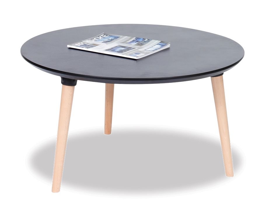 Massa Round Coffee Table Natural - Black 80cm