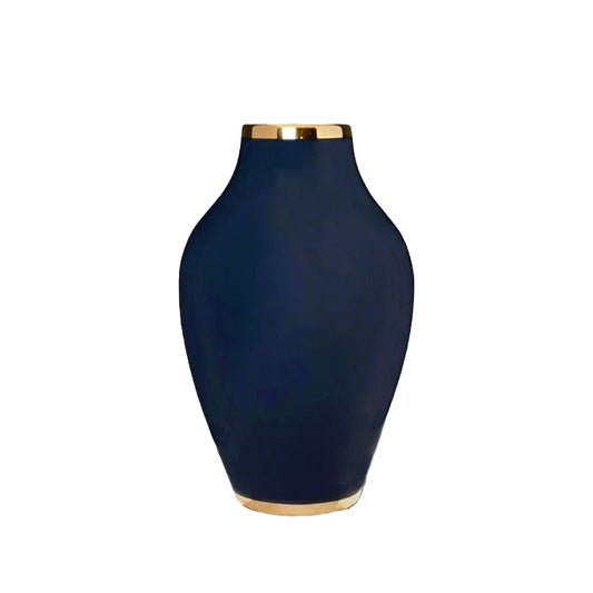 Midnight Ceramic Vase Navy Blue/Gold 41cmLuxury Co