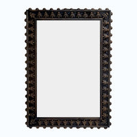 Carved Leaf Wooden Wall Mirror