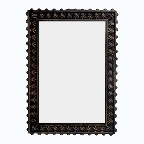 Carved Leaf Wooden Wall Mirror
