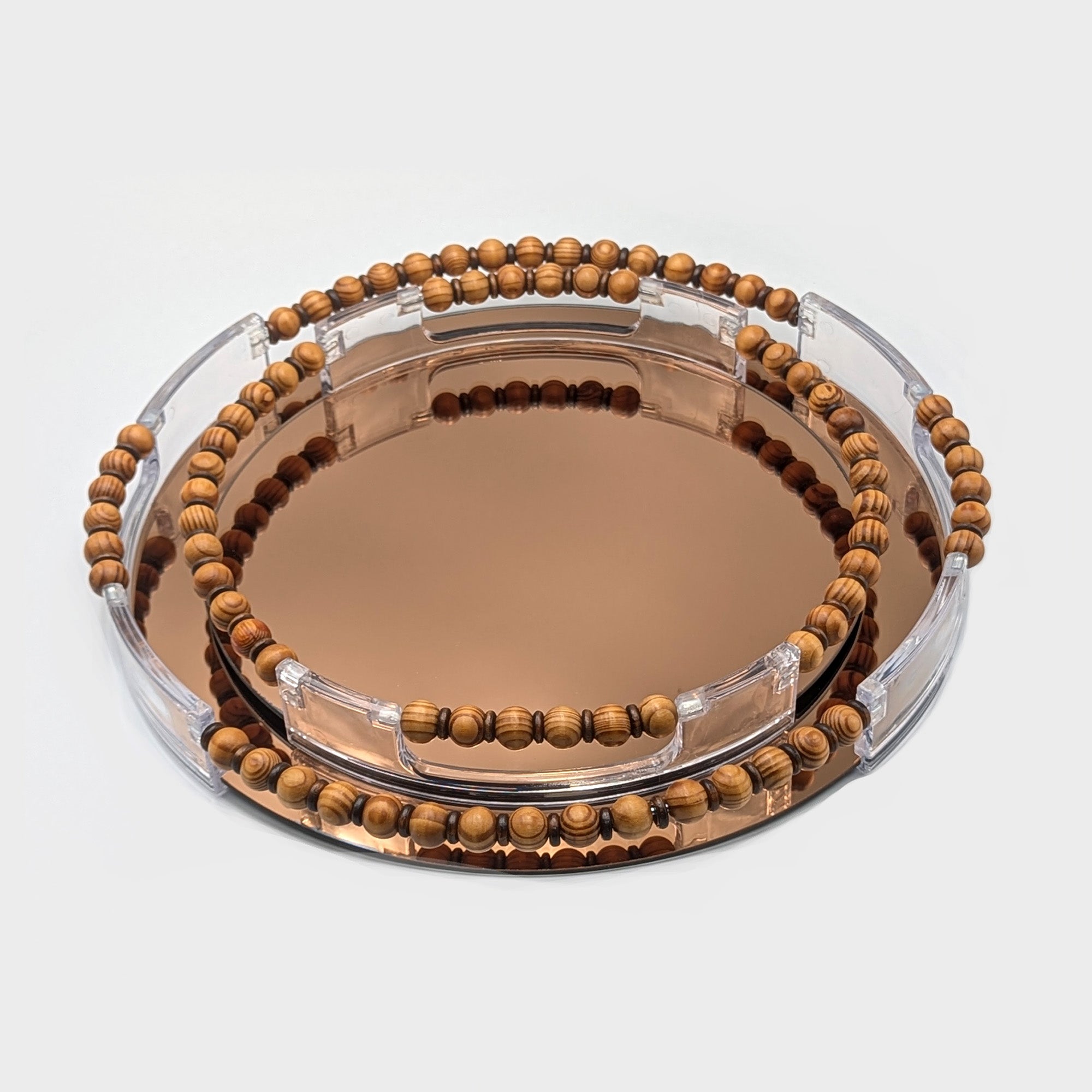 Modern Round Mirror Serving Tray SetLuxury Co