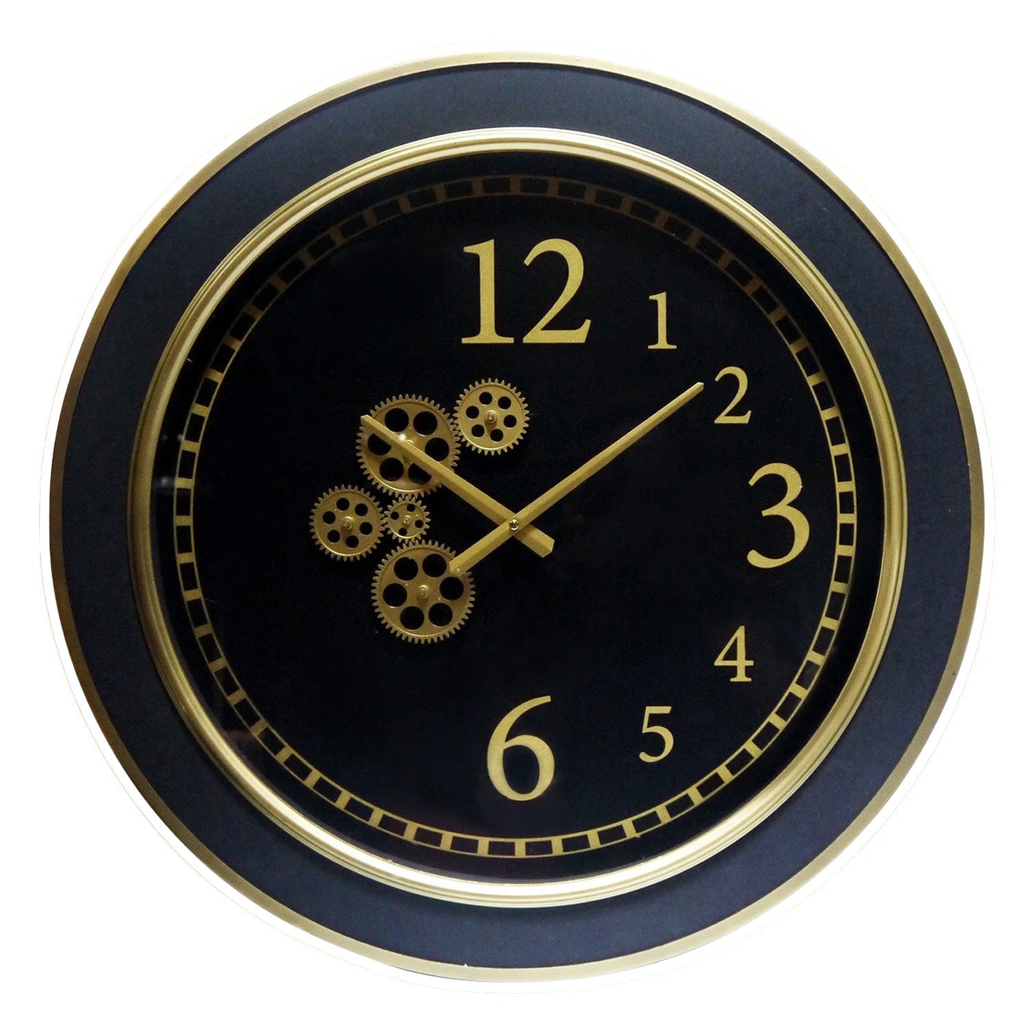 Modern Round Wall Gear Clock Black/GoldLuxury Co