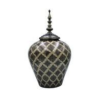 Moroccan Style Ginger Jar Brown Taupe Brass 41cmLuxury Co