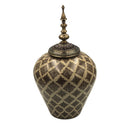 Moroccan Style Ginger Jar Brown Taupe Brass 41cm - Luxury Co