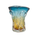 Murano Boho Glass Vase Blue & Yellow, Hand BlownLuxury Co