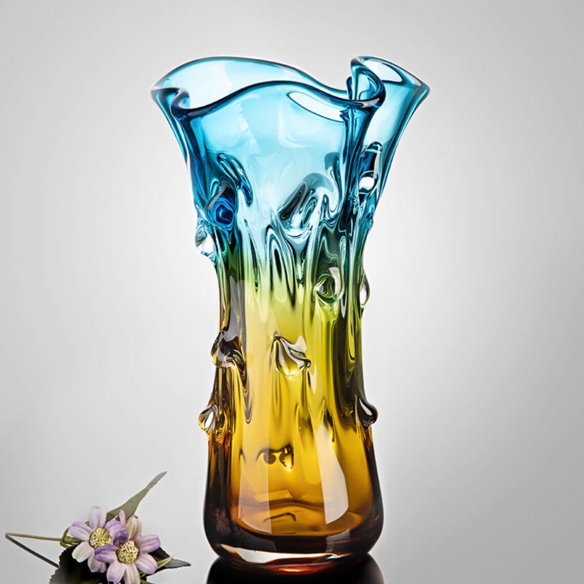 Natalie Hand Blown Coloured Glass Vase Murano Style