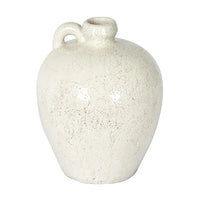 Nava Round White Terracotta Decorative Jug Accent - Luxury Co